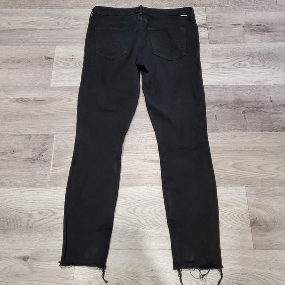 MOTHER | Black Looker Ankle Fray Denim Jeans - Picture 3 of 7